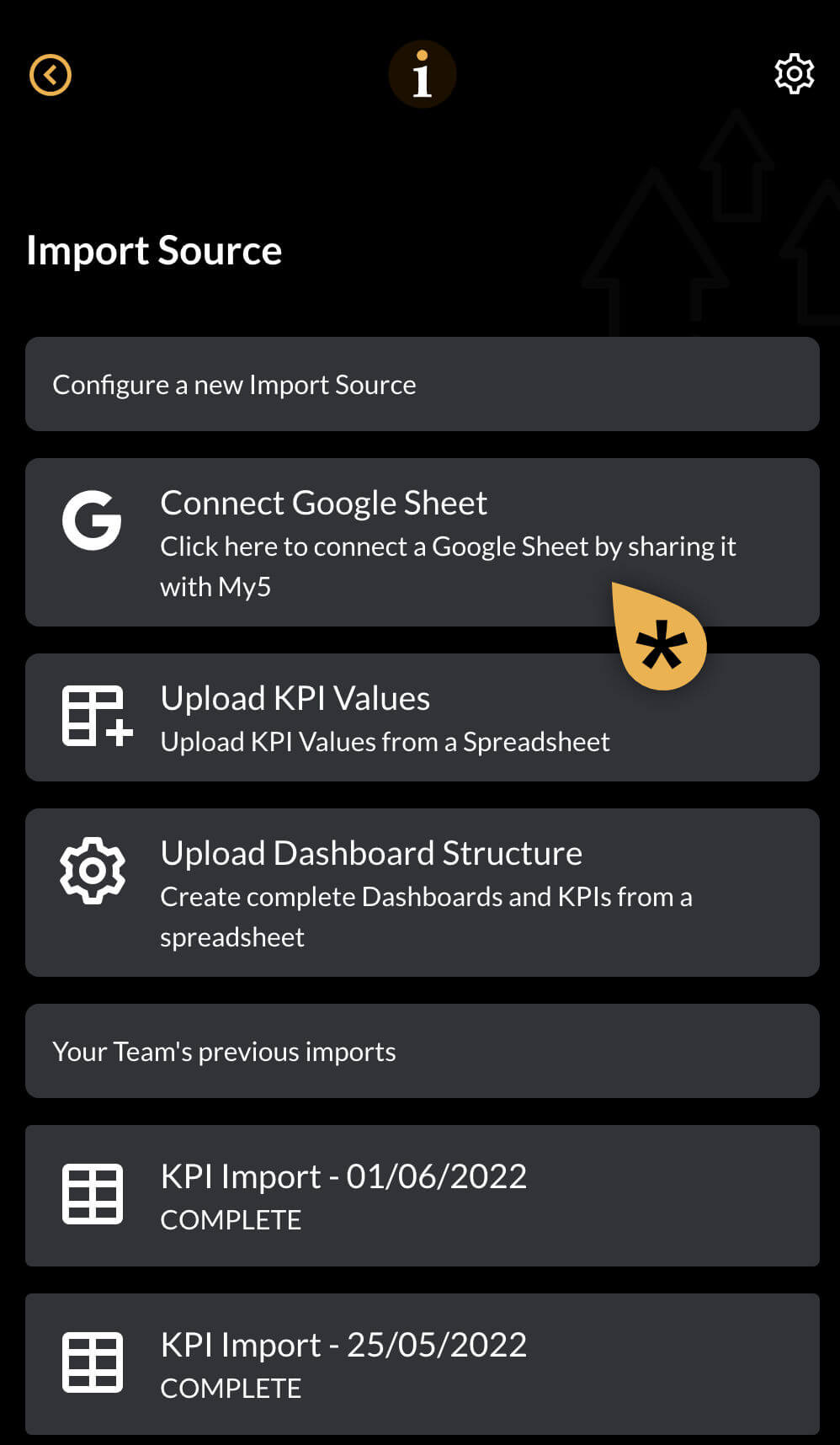 My5 - Import source google sheets
