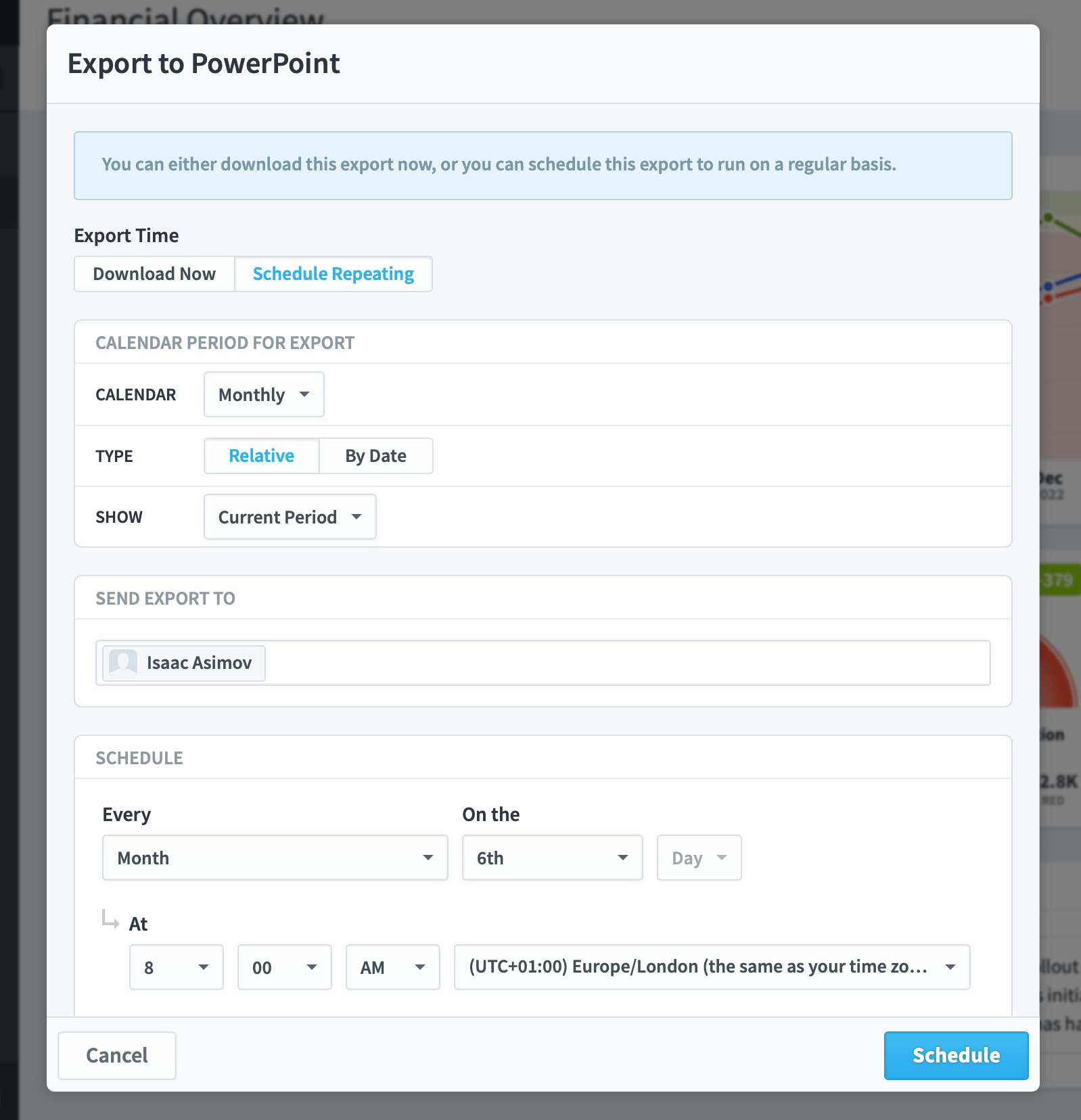 Schedule a Report
